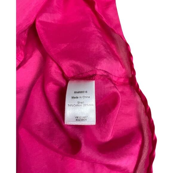 Coldwater Creek Silk Blend Short Sleeve Button Down Blouse Pink Large/14 NWT - Picture 12 of 13